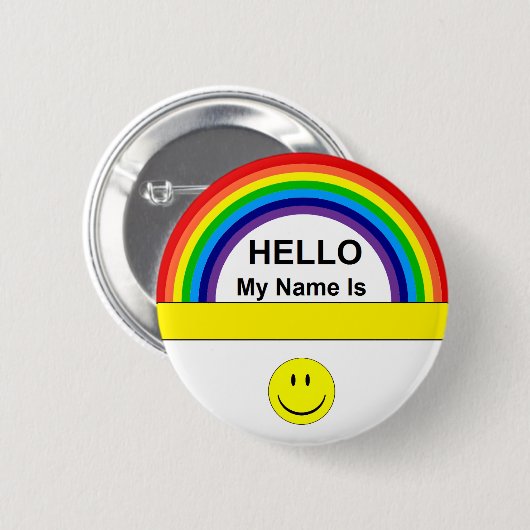 hallo regenboogButton Ronde Button 5,7 Cm (Voorkant /achterkant)