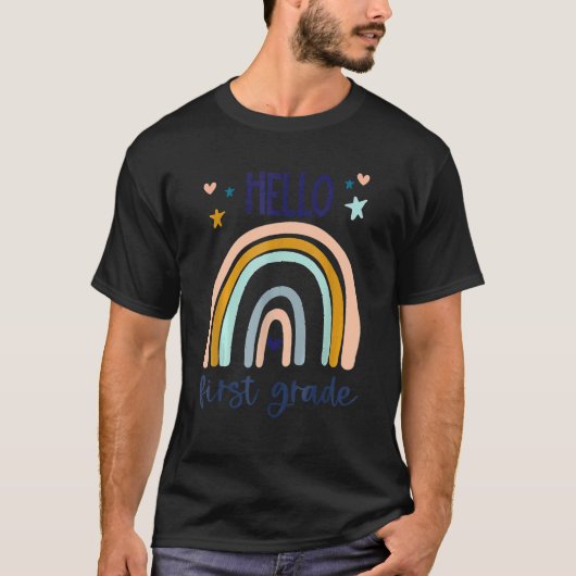 hallo regenboogverkuin van de eerste graad voor le t-shirt (Voorkant)