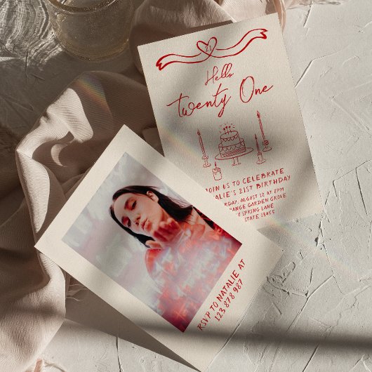 Hallo Retro 21e taart Kaart