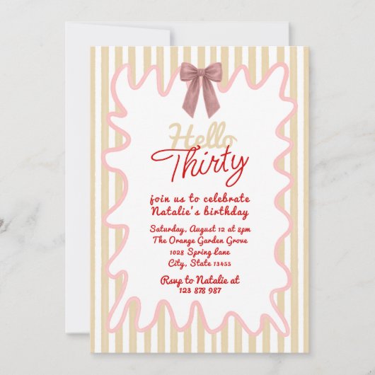 Hallo Retro 30e boog Kaart (Voorkant)