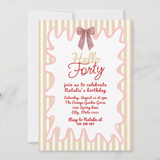 Hallo Retro 40e hand geschilderd Kaart (Voorkant)