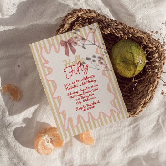 Hallo Retro 50e handgeschilderde boog Kaart