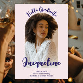 Hallo Retro Afstuderen 2025 Paarse Script Arch Fot Kaart