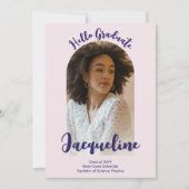 Hallo Retro Afstuderen 2025 Paarse Script Arch Fot Kaart (Voorkant)