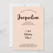 Hallo Retro Afstuderen 2025 Peach Script Arch Foto Kaart (Achterkant)