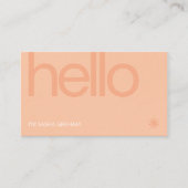 Hallo Retro Classy Coral Pink Peach Fuzz Visitekaartje (Voorkant)