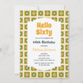 Hallo Retro Daisy Flower Checkered Kaart (Voorkant)