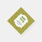 Hallo Retro Daisy Flower Checkered Servet (Hoek)