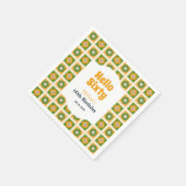 Hallo Retro Daisy Flower Checkered Servet (Hoek)