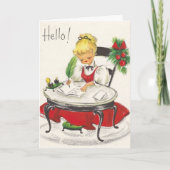 Hallo Retro Feestdagen Kaart (Voorkant)