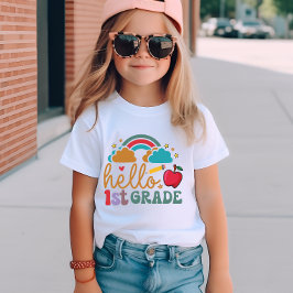 Hallo Retro "First Grade" Eerste dag van de school T-shirt