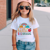 Hallo Retro "First Grade" Eerste dag van de school T-shirt