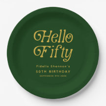 Hallo Retro Groen en Goud 50ste Verjaardagsfeest