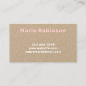 Hallo Retro Groovy Licht Roze Wit Visitekaartje (Achterkant)