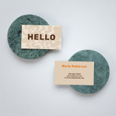 Hallo Retro Groovy Neutraal Beige Bruin Visitekaartje