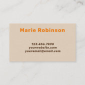 Hallo Retro Groovy Neutraal Beige Bruin Visitekaartje (Achterkant)