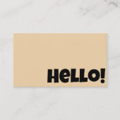 Hallo Retro Groovy Neutral Cream Gold QR-code Visitekaartje (Voorkant)