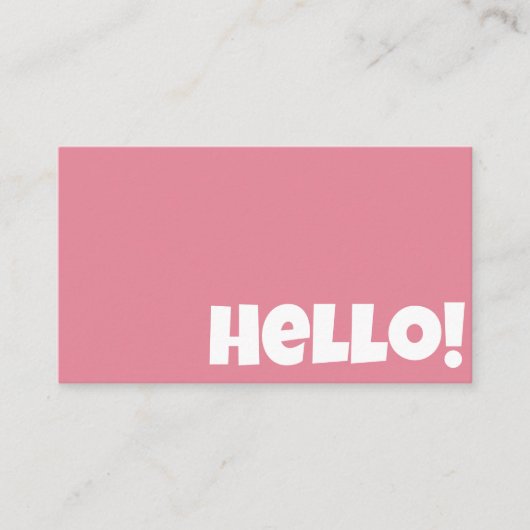 Hallo Retro Groovy Vrouwelijk Roze QR Code Visitekaartje (Voorkant)