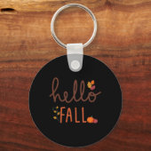 Hallo Retro Herfst Leopard Pumpard Herfstseizoen T Sleutelhanger (Voorkant)