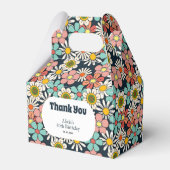 Hallo Retro Hippie Groovy Flower Bedankdoosjes (Achterkant)
