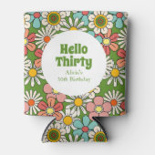 Hallo Retro Hippie Groovy Flower Blikjeskoeler (Voorkant)