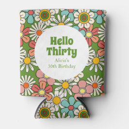 Hallo Retro Hippie Groovy Flower Blikjeskoeler