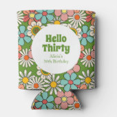 Hallo Retro Hippie Groovy Flower Blikjeskoeler (Achterkant)