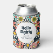 Hallo Retro Hippie Groovy Flower Blikjeskoeler (Blikje Voorkant)