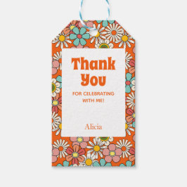 Hallo Retro Hippie Groovy Flower Cadeaulabel