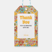 Hallo Retro Hippie Groovy Flower Cadeaulabel (Voorkant)