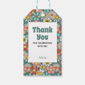 Hallo Retro Hippie Groovy Flower Cadeaulabel (Voorkant)