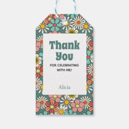 Hallo Retro Hippie Groovy Flower Cadeaulabel