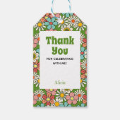 Hallo Retro Hippie Groovy Flower Cadeaulabel (Voorkant)