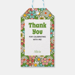 Hallo Retro Hippie Groovy Flower Cadeaulabel