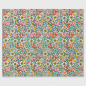 Hallo Retro Hippie Groovy Flower Cadeaupapier (Vlak)