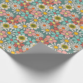 Hallo Retro Hippie Groovy Flower Cadeaupapier (Hoek)