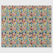 Hallo Retro Hippie Groovy Flower Cadeaupapier (Vlak)