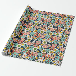Hallo Retro Hippie Groovy Flower Cadeaupapier