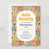 Hallo Retro Hippie Groovy Flower Kaart (Voorkant)