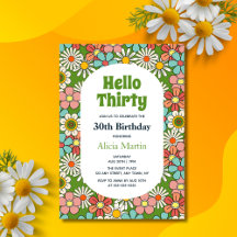 Hallo Retro Hippie Groovy Flower