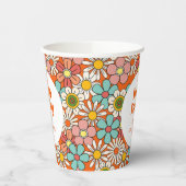 Hallo Retro Hippie Groovy Flower Papieren Bekers (Links)