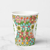 Hallo Retro Hippie Groovy Flower Papieren Bekers (Rechts)