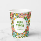 Hallo Retro Hippie Groovy Flower Papieren Bekers (Voorkant)