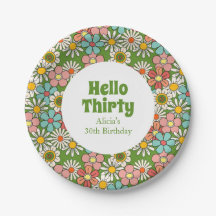 Hallo Retro Hippie Groovy Flower