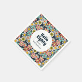 Hallo Retro Hippie Groovy Flower Servet (Hoek)