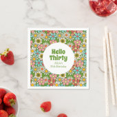 Hallo Retro Hippie Groovy Flower Servet (Insitu)