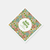 Hallo Retro Hippie Groovy Flower Servet (Hoek)