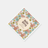 Hallo Retro Hippie Groovy Flower Servet (Hoek)