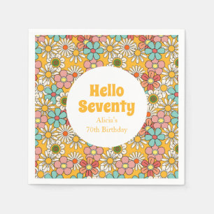 Hallo Retro Hippie Groovy Flower Servet