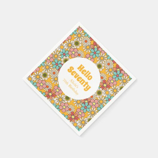 Hallo Retro Hippie Groovy Flower Servet (Hoek)